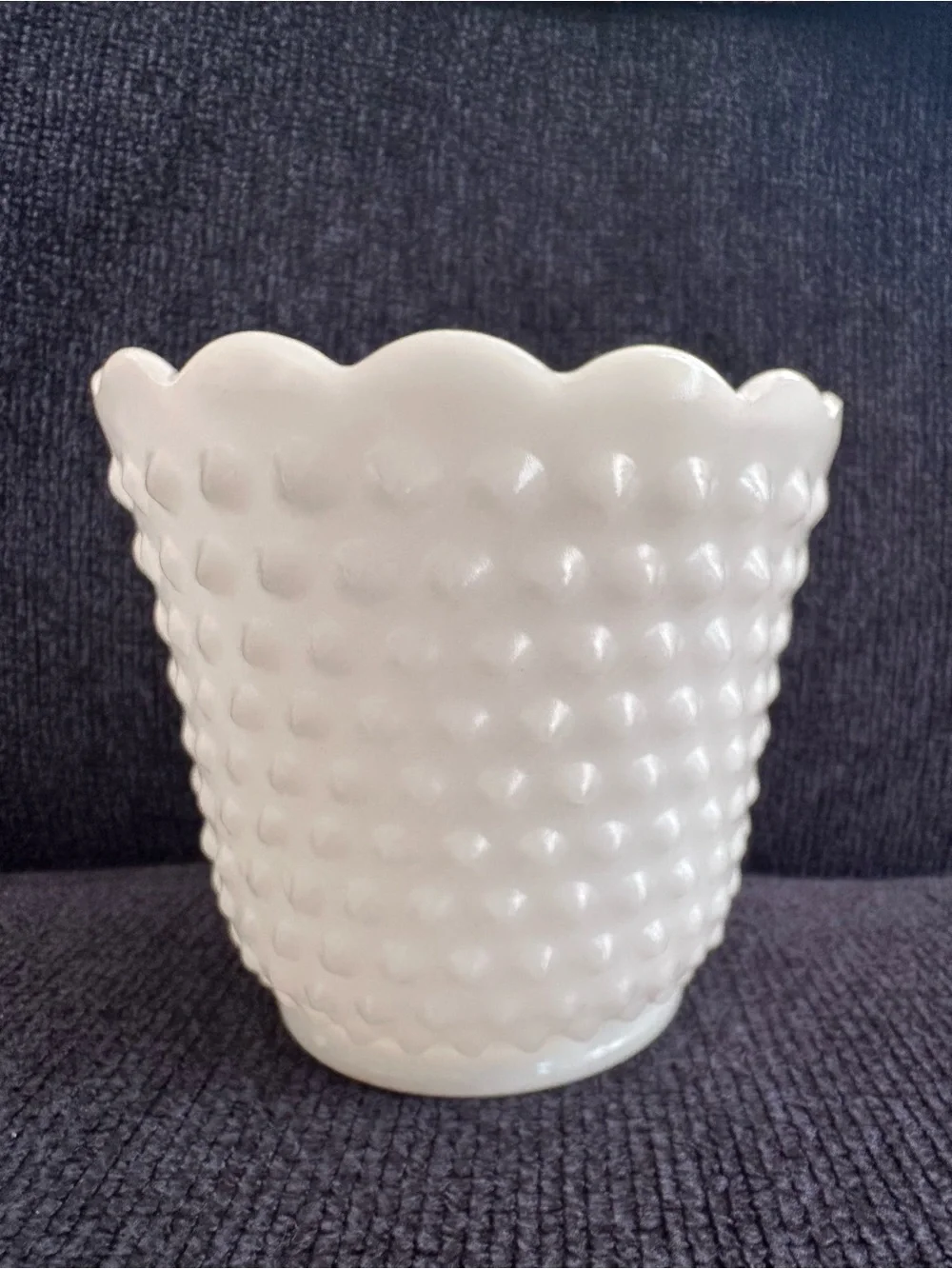 Vintage Hobnail Milk Glass Planter / Vase - Home Decor